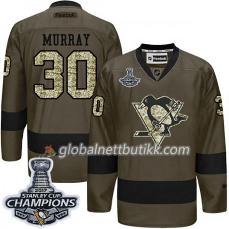 Pittsburgh Penguins Hockeydrakt Matt Murray 30 2017-2018 Camo Grønn Adidas 2017 Stanley Cup Champions Authentic - Herre